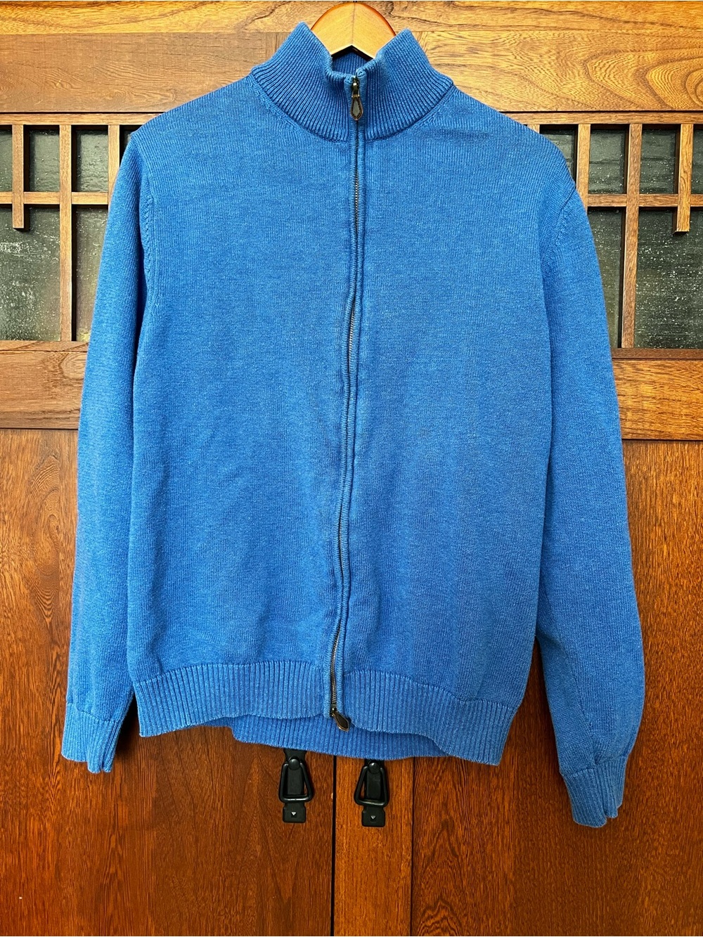 Brooks Brothers Blue Full-Zip Men's Sweater Jacket